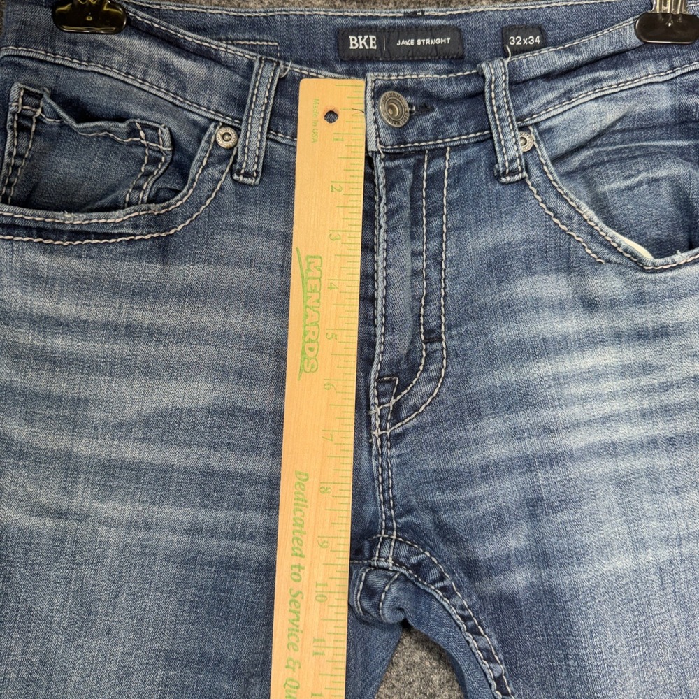 BKE Jake Straight Jeans Mens 32x34 Blue Coolmax Stretch Denim Medium Wash - Picture 8 of 15